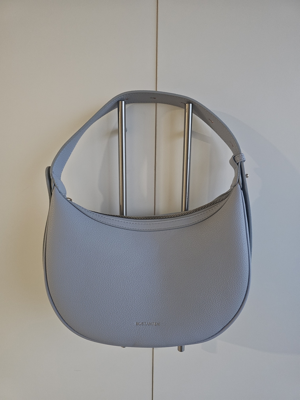 Light Gray Crescent Shoulder Bag